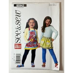 See & Sew 5942 Girls Apron Sewing Pattern Sizes 3 to 8 vn